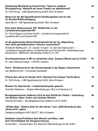 Inhaltsverzeichnis_2_2019 Gartenbau Inhaltsverzeichnis_2_2019 Gartenbau